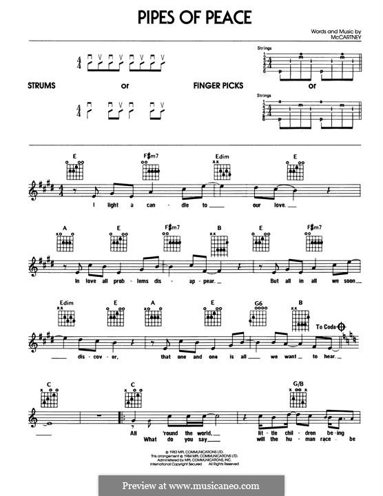 Pipes of Peace: Für Gitarre by Paul McCartney
