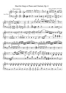Duo für Klarinett und Harfe (oder Klavier), Op.4: Harfe- oder Klavierstimme by Jacques-Jules Bouffil