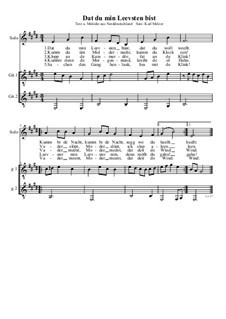 Dat du min leevsten büst: For voice and guitars by folklore