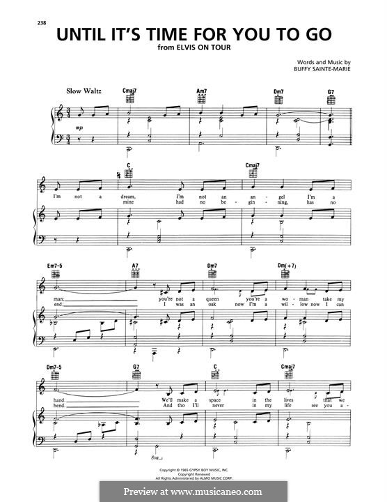 Until It's Time for You to Go: Für Stimme und Klavier (oder Gitarre) by Buffy Sainte-Marie