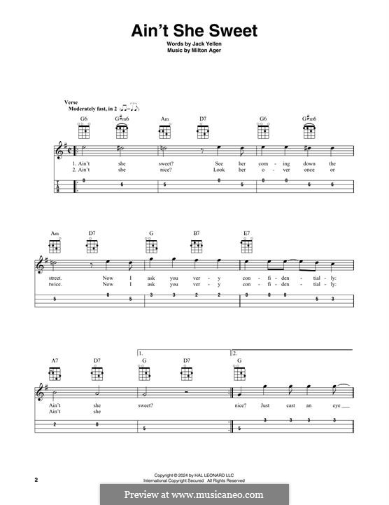 Ain't She Sweet (The Beatles): For mandolin by Milton Ager