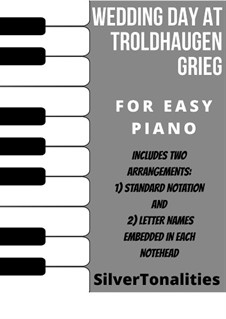 Lyrische Stücke, Op.65: No.6 Wedding Day at Troldhaugen, for easy piano sheet music combo by Edvard Grieg