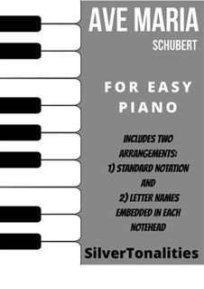 Piano version: Easy sheet music combo by Franz Schubert