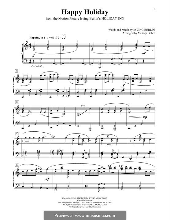 Happy Holiday: Für Klavier by Irving Berlin