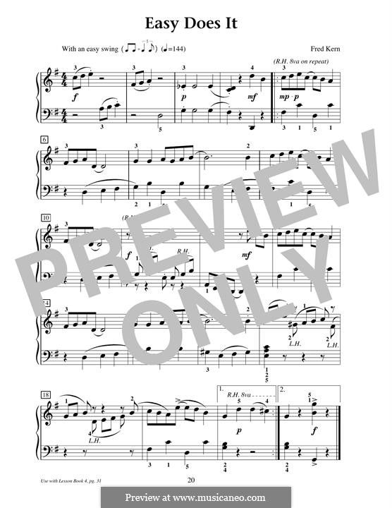 Easy Does It: Für Klavier by Fred Kern