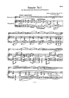 Sonaten für Klarinette (oder Bratsche) und Klavier, Op.120: Sonate Nr.1 – Partitur by Johannes Brahms