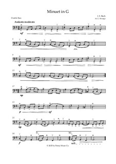 Nr.4 Menuett in G-Dur, BWV Anh.114: For double bass by Johann Sebastian Bach