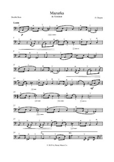 Mazurkas, Op. posth.68: No.2 in A Minor, for double bass by Frédéric Chopin