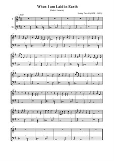 Dido's Lament: For tenor and contrabass recorders by Henry Purcell