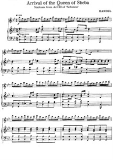 Solomon, HWV 67: The Arrival of the Queen of Sheba, for flute and piano by Georg Friedrich Händel