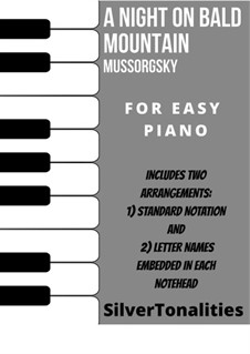 Eine Nacht auf dem kahlen Berge: For easy piano sheet music combo by Modest Mussorgski