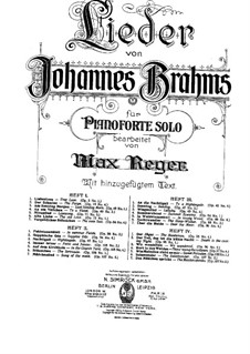 Ausgewählte Lieder: Heft III, für Klavier by Johannes Brahms