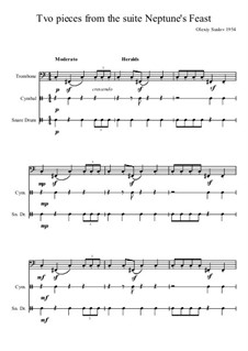 Feast of Neptune: Suite for Trombone and Percussion (Cymbal, Snare Drum) Part 3, 4 by Olexiy Suslov