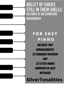 Nr.5 Ballett der unausgeschlüpften Küken: For easy piano sheet music combo by Modest Mussorgski