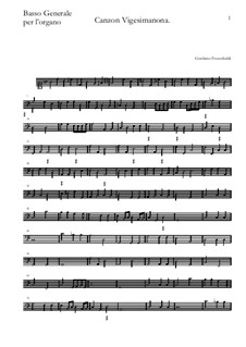 Canzon Vigesimanona: Basso continuo by Girolamo Frescobaldi