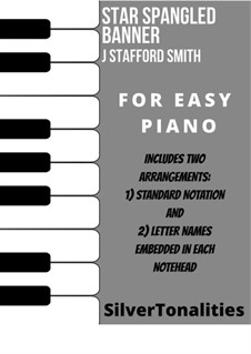 Piano version: Easy piano Sheet Music Combo by John Stafford Smith