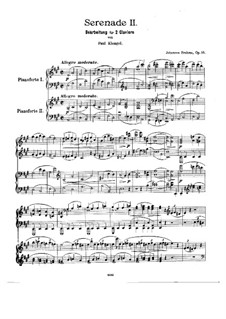 Ständchen Nr.2 in A-Dur, Op.16: Für zwei Klaviere, vierhändig by Johannes Brahms