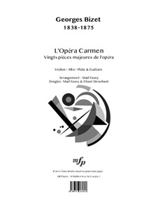 Ausgewählte Themen: Für Violine und Gitarre mit separater Flötenstimme by Georges Bizet