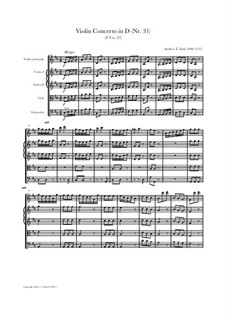 Violin Concerto in D Nr.31, Z Co, 21: Violin Concerto in D Nr.31 by Andrea Teodoro Zani
