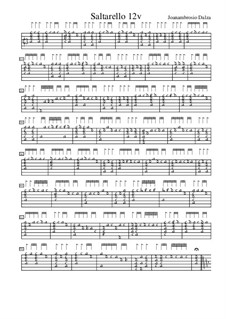 Saltarello für Laute, f.12v: Saltarello für Laute by Joan Ambrosio Dalza