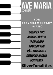 Piano version: Easy/Elementary Piano Sheet Music Combo by Franz Schubert