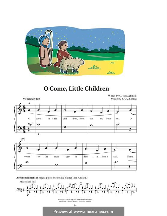 O Come, Little Children: Für Klavier by Johann Abraham Schulz