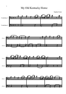 My Old Kentucky Home Good-Night: For two double basses by Stephen Foster