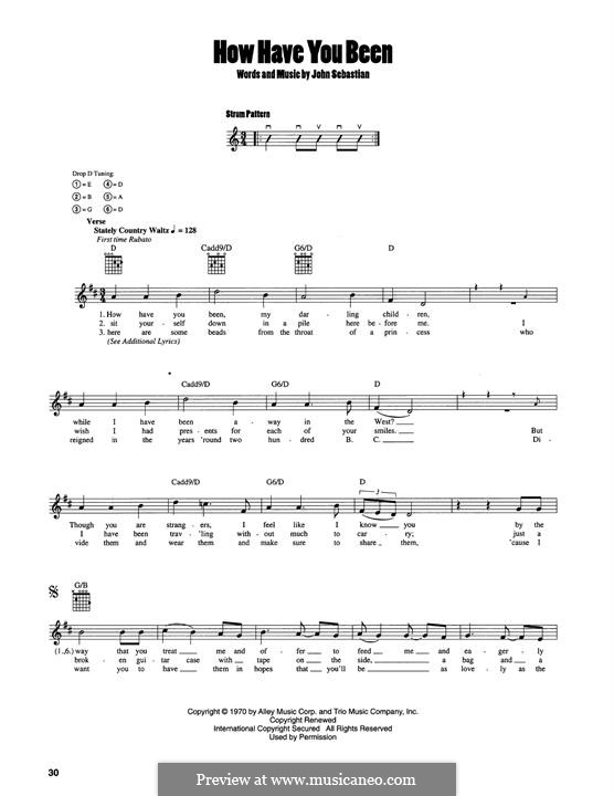 How Have You Been: Für Gitarre by John B. Sebastian