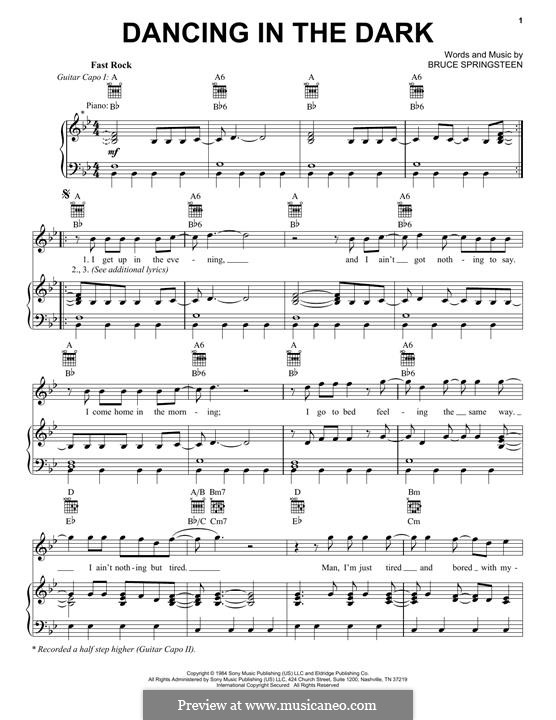 Dancing in the Dark: Für Stimme und Klavier (oder Gitarre) by Bruce Springsteen