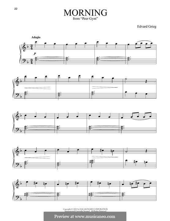 Suite Nr.1. Morgenstimmung, Op.46 No.1: Für Klavier by Edvard Grieg