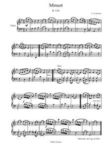Menuett für Klavier in G-Dur, K.1/1e: Für einen Interpreten by Wolfgang Amadeus Mozart