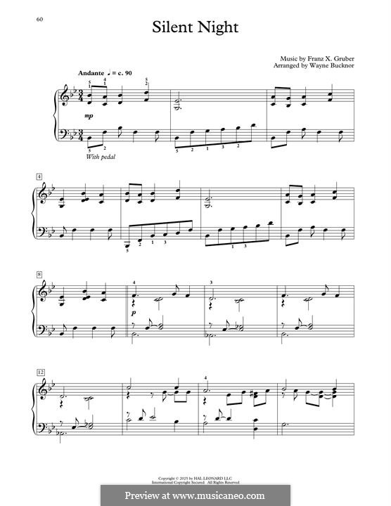 Piano version: Für einen Interpreten by Franz Xaver Gruber