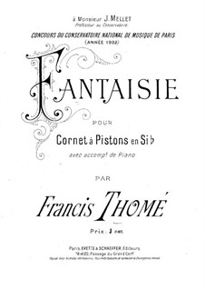 Fantasie für Kornett und Klavier: Partitur by Francis Thomé