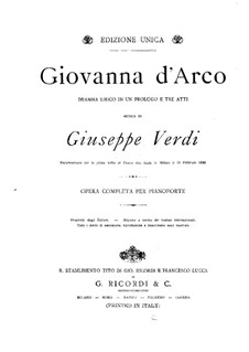 Giovanna d'Arco: Für Klavier by Giuseppe Verdi