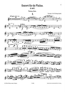 Violinkonzert in a-Moll, Op.54: Solostimme by Theodor Hendricus Hubertus Verhey