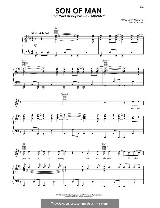 Son of Man (from Walt Disney's Tarzan): Für Stimme und Klavier (oder Gitarre) by Phil Collins