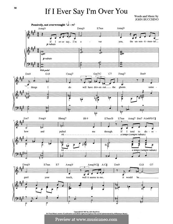 If I Ever Say I'm Over You: If I Ever Say I'm Over You by John Bucchino