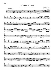 Solomon, HWV 67: Sinfonia from Act III – Oboe II Part by Georg Friedrich Händel