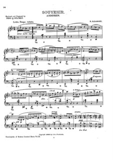 Souvenir für Klavier: Souvenir für Klavier by Salomon Jadassohn