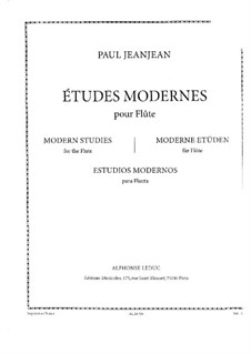 Seize Études Modernes for Flute: Seize Études Modernes for Flute by Paul Jeanjean