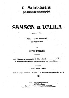 Samson und Dalila, Op.47: Printemps qui commence, für Klavier by Camille Saint-Saëns