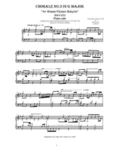 Choralvorspiele III (Leipziger Choräle): An Wasserflüssen Babylon, BWV 653 by Johann Sebastian Bach