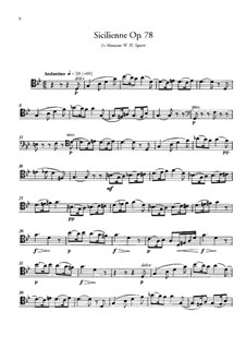 Sicilienne für Cello und Klavier, Op.78: Version für Flöte und Klavier – Cellostimme by Gabriel Fauré