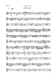 Fanfare, Op.1: Fanfare by Egmont Fuchs
