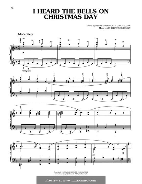 I Heard the Bells on Christmas Day: Für Klavier by John Baptiste Calkin