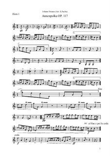 Annen Polka, Op.117: For horns by Johann Strauss (Sohn)