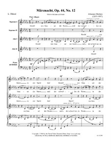 Zwölf Lieder und Romanzen, Op.44: Nr.12 Märznacht by Johannes Brahms