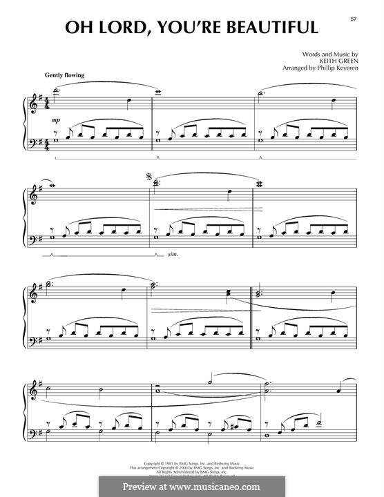 Oh Lord, You're Beautiful: Für Klavier by Keith Green