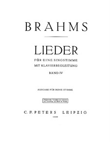 Ausgewählte Lieder IV: Ausgewählte Lieder IV by Johannes Brahms