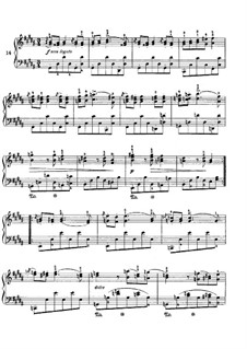 Walzer Nr.14: Bearbeitung für Klavier by Johannes Brahms